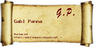 Gabl Panna névjegykártya